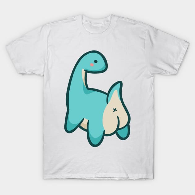 Cute dino,Long neck booty, Dinosaurus. T-Shirt by hugadino